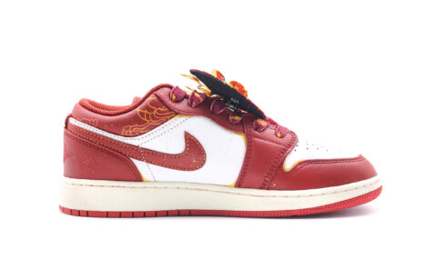 Jordan Air Jordan 1 Blissful Union Abrasion Resistant Low top Vintage Basketball Shoes Unisex Red White