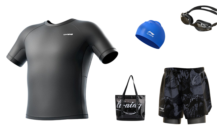 Li Ning Swimming Equipment Sets Men’s Black Swimsuit