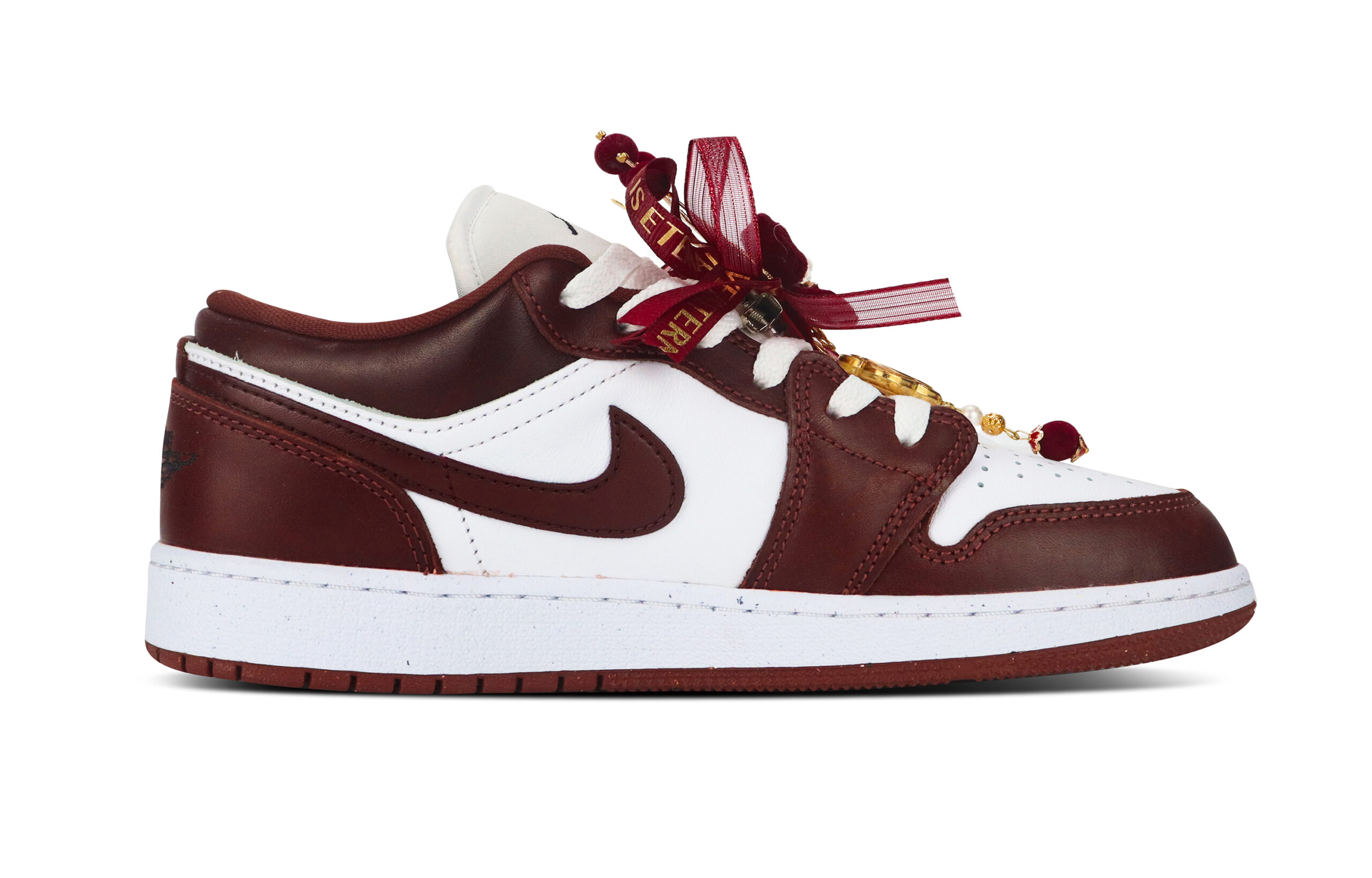 Jordan Air Jordan 1 Abrasion Resistant Abrasion Resistant Low top Vintage Basketball Shoes Unisex Burgundy