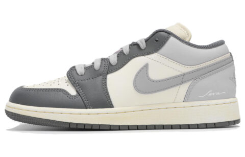 Jordan Air Jordan 1 Low top Vintage Basketball Shoes Unisex Light Gray
