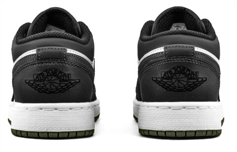 Jordan Air Jordan 1 Leather Cushioning, Wear Resistant Low top Vintage Basketball Shoes Unisex Black White
