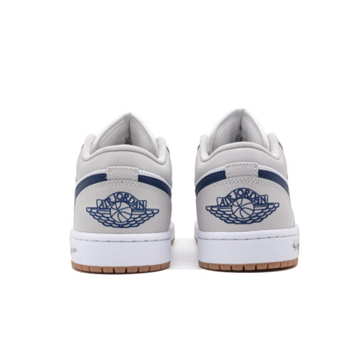 Jordan Air Jordan 1 Slip Resistant Abrasion Resistant Low top Vintage Basketball Shoes Unisex Gray White