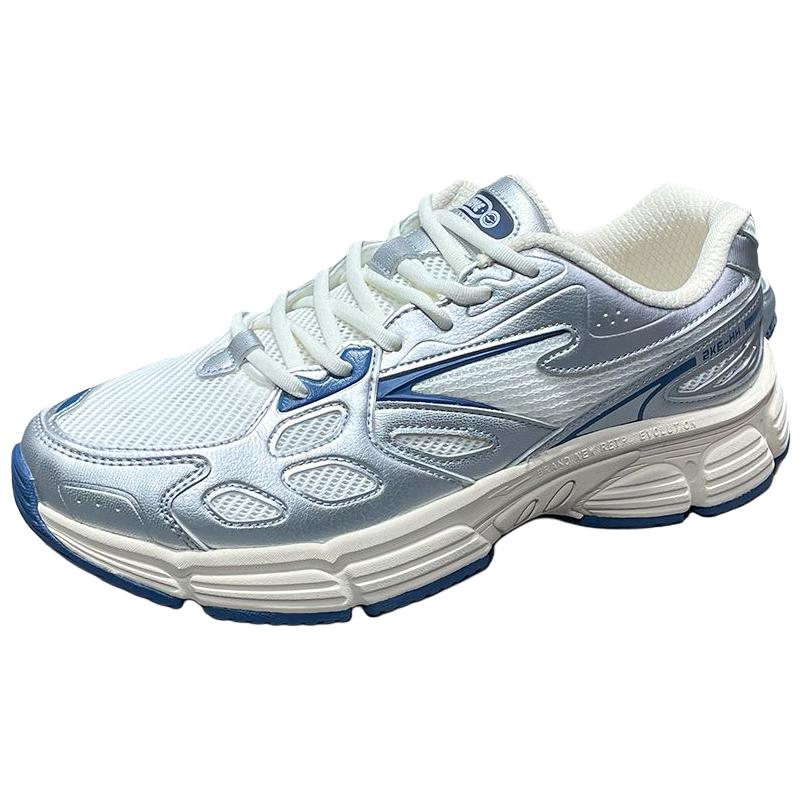 Erke Slip Resistant And Breathable Low top Casual Running Shoes Men's White Silver