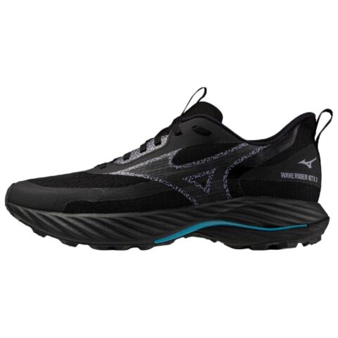 Mizuno Wave Rider Waterproof And Breathable Reflective Running Shoes Unisex Black Blue