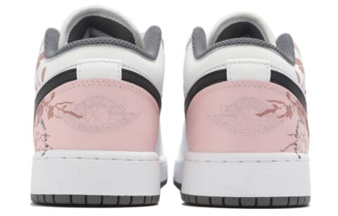 Jordan Air Jordan 1 Abrasion Resistant Low top Vintage Basketball Shoes Unisex White Pink