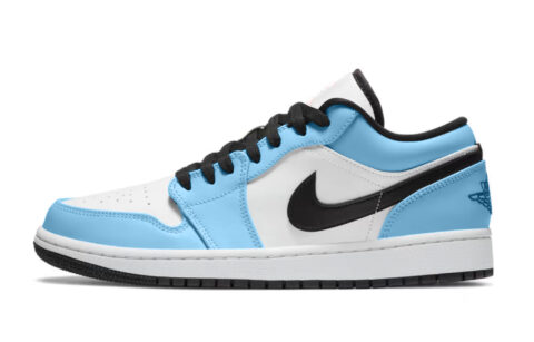 Jordan Air Jordan 1 Miami Abrasion Resistant Low top Vintage Basketball Shoes Unisex Sky Blue