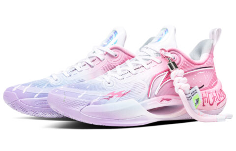 Li Ning Super Light V2 Cushioning Slip Resistant Abrasion Resistant Low top Basketball Shoes Men’s Pink Purple