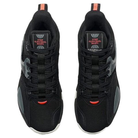 XTEP Cushioning Slip Resistant Abrasion Resistant Mid top Basketball Shoes Men’s Black
