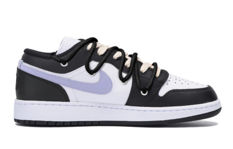 Jordan Air Jordan 1 Abrasion Resistant Slip Resistant Low top Vintage Basketball Shoes Men’s Black Purple