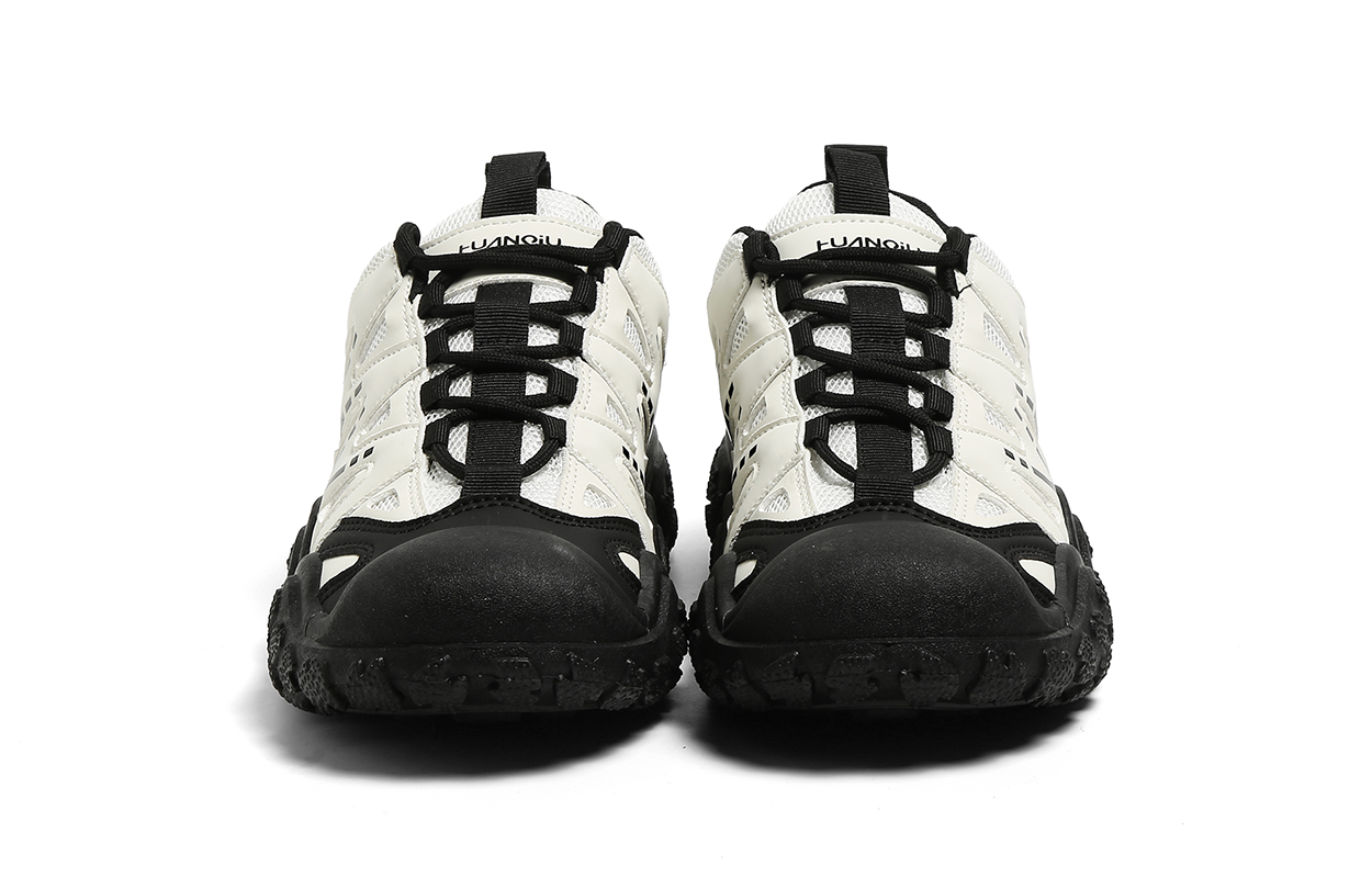 HUANQIU Abrasion Resistant Breathable Height Increasing Low top Mountaineering Shoes Men’s Beige Black