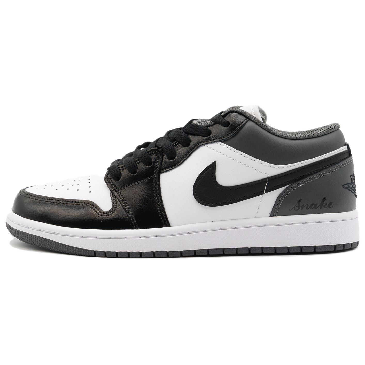Jordan Air Jordan 1 Cushioning Slip Resistant Abrasion Resistant Low top Vintage Basketball Shoes Unisex Black