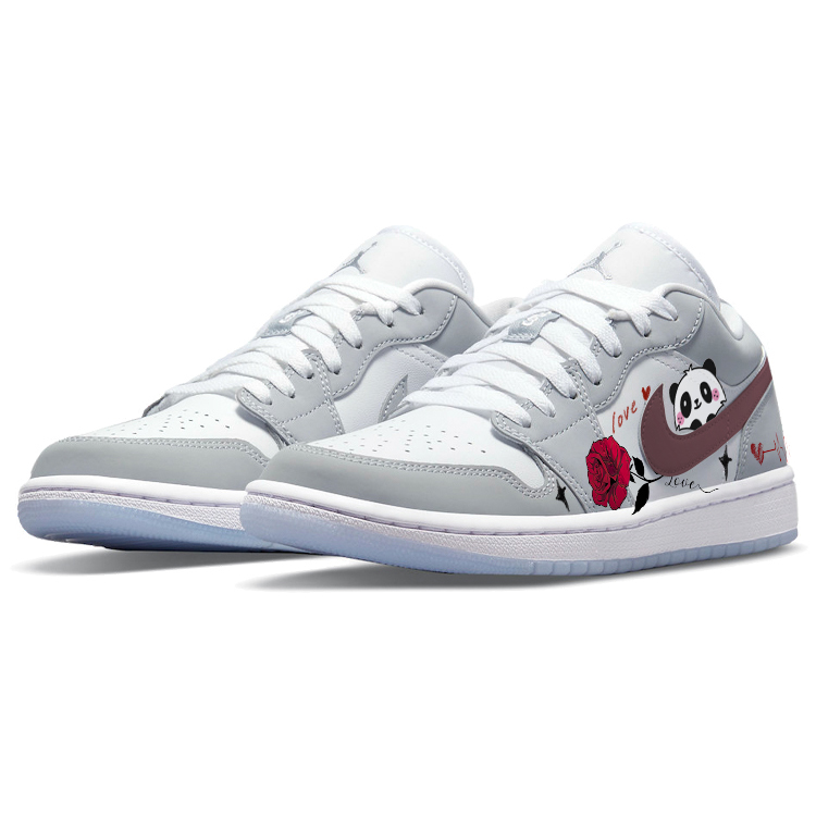 Jordan Air Jordan 1 Vintage Basketball Shoes Women’s Low Top Gray/White