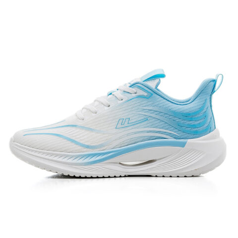Warrior Cushioning Abrasion Resistant Height Increasing Low top Training Sports Running Shoes Unisex White Light Blue