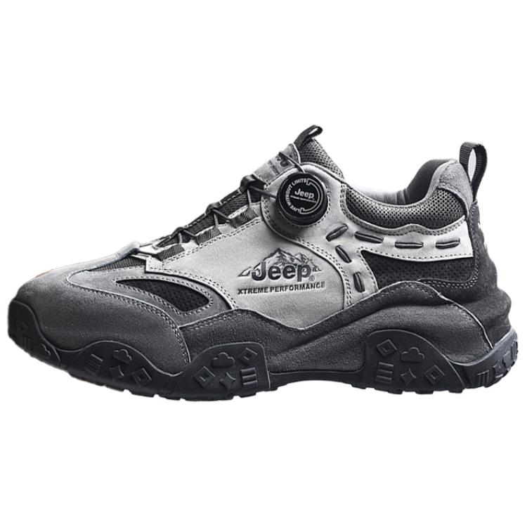 Jeep Fabric Abrasion Resistant Low top Hiking Shoes Men’s Gray