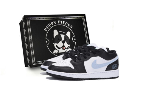 Jordan Air Jordan 1 Abrasion Resistant Slip Resistant Low top Vintage Basketball Shoes Men’s Black White Blue