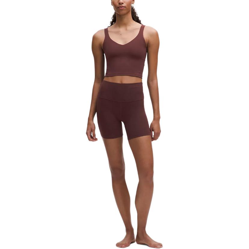 Lululemon Align Yoga Shorts 6′ Women’s Linear Wordmark Goodnight Plum Multi