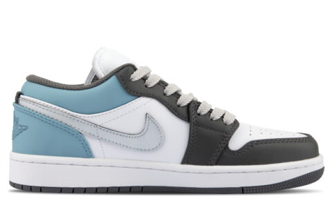 Jordan Air Jordan 1 Cow Leather Trendy Cushioning, Wear Resistant Low top Vintage Basketball Shoes Unisex Steel Blue