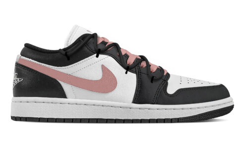Jordan Air Jordan 1 Street Graffiti, Fluid Bear Abrasion Resistant Low top Vintage Basketball Shoes Women’s Black Pink
