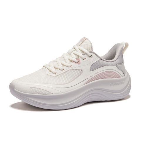 Erke Business Style Running Shoes Women’s Low Top Microcrystal White Mist Gray