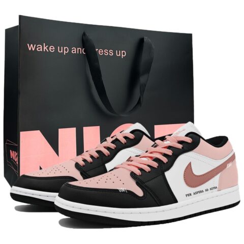 Jordan Air Jordan 1 Vintage Basketball Shoes Unisex Low Top Pink/White/Black