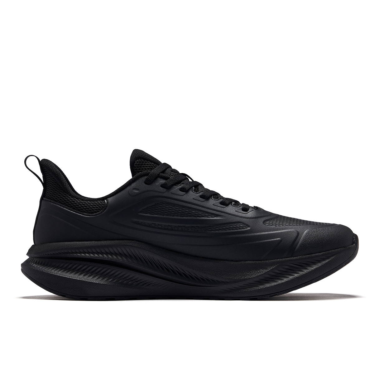 Erke Cushioning Abrasion Resistant Cushioning, Wear Resistant Low top Casual Running Shoes Men’s Jet Black