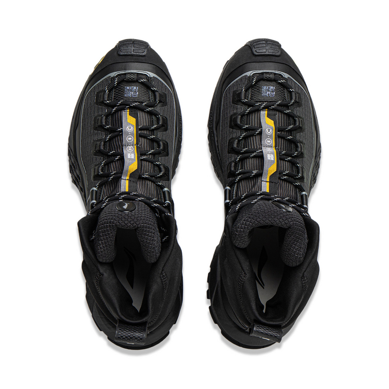 Li Ning Outdoor CF Tracing, Xingchuan Pro Coverage Reflective Rebound High top Hiking Shoes Unisex Night Black