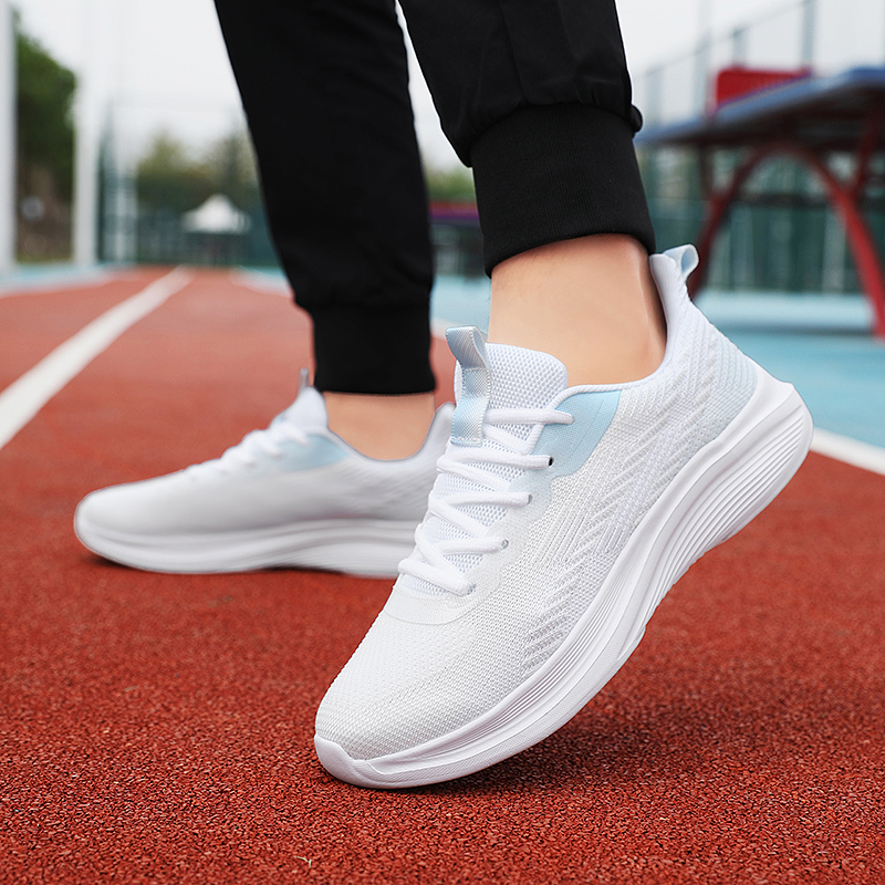 BIANSULONG Cushioning, Wear Resistant Low top Casual Running Shoes Unisex White Blue