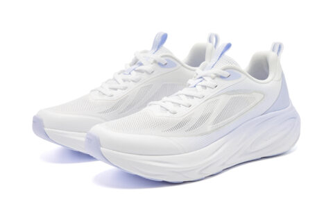 QIAODAN Cushioning Slip Resistant Abrasion Resistant Low top Casual Running Shoes Women’s White Purple