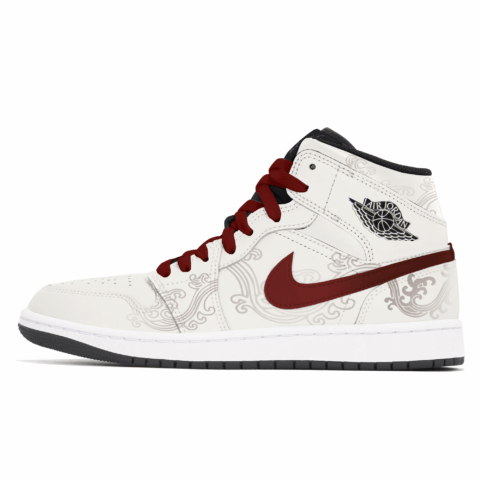 Jordan Air Jordan 1 Abrasion Resistant Abrasion Resistant Mid top Vintage Basketball Shoes Unisex Ecru