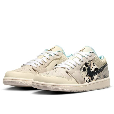 Jordan Air Jordan 1 Cushioning Slip Resistant Low top Vintage Basketball Shoes Women’s Beige Brown