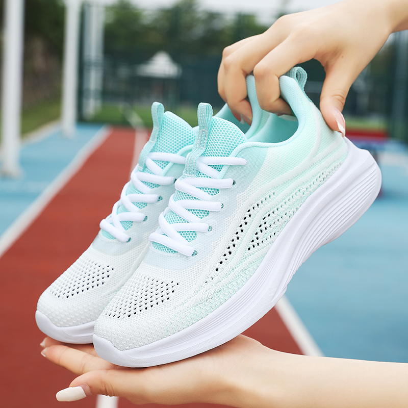 RUIKE Cushioning Breathable Lightweight Low top Casual Running Shoes Women’s White Green