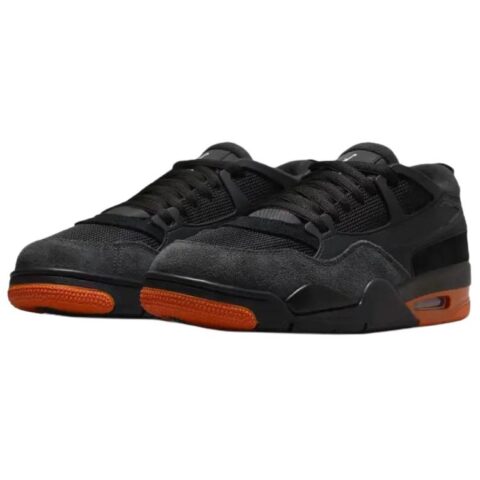 Jordan Air Jordan 4 Slip Resistant Abrasion Resistant Low top Vintage Basketball Shoes Unisex Black