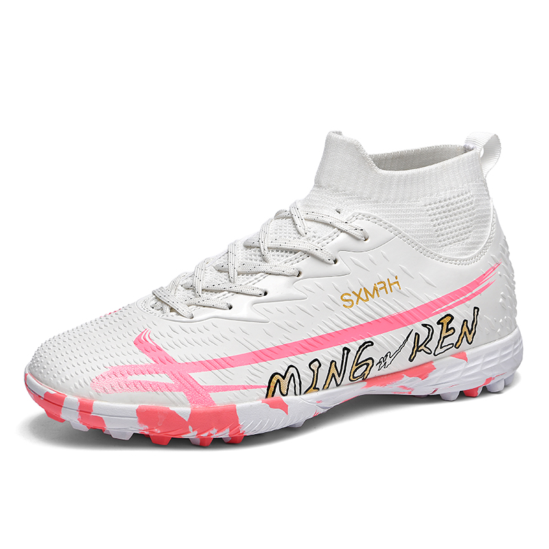 Binary Cushioning Abrasion Resistant Lightweight Cushioning Abrasion Resistant Lightweight Soccer Shoes Unisex White