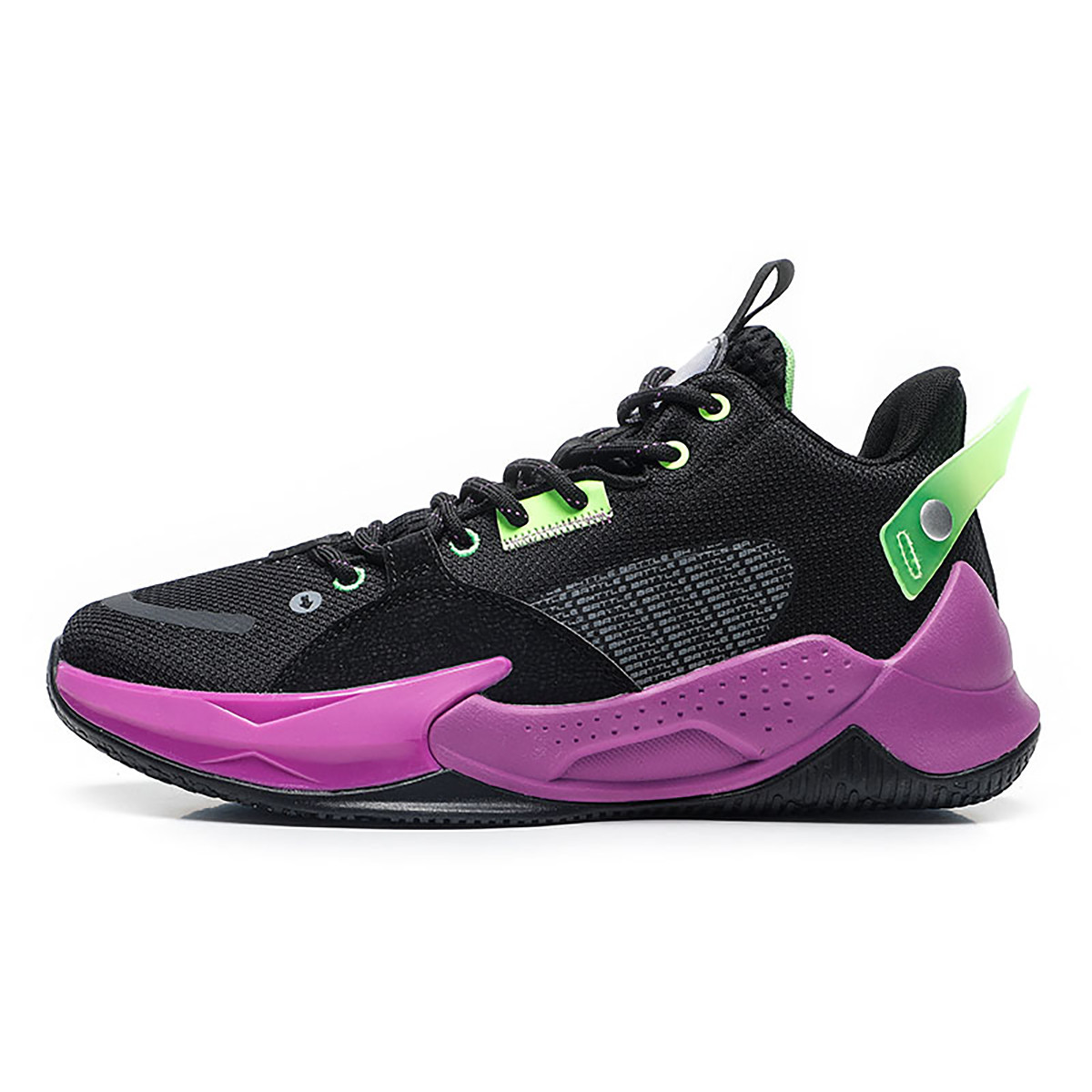 QIAODAN Shui Rebound Technology Cushioning, Wear Resistant Mid top Basketball Shoes Men’s Black Purple