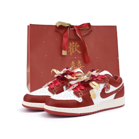 Jordan Air Jordan 1 Slip Resistant Low top Vintage Basketball Shoes Women’s Red