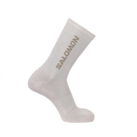 SALOMON Everyday Crew Socks Unisex 3 Pack Silver White/Gray Green/Tan
