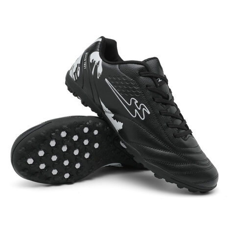 Binary TF Turf Synthetic Leather Soccer Shoes Unisex Black