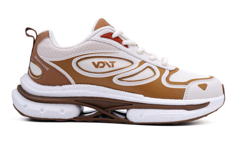 VOIT Slip Resistant, Breathable, Lightweight Low top Casual Sprint Running Shoes Men’s Coffee Brown