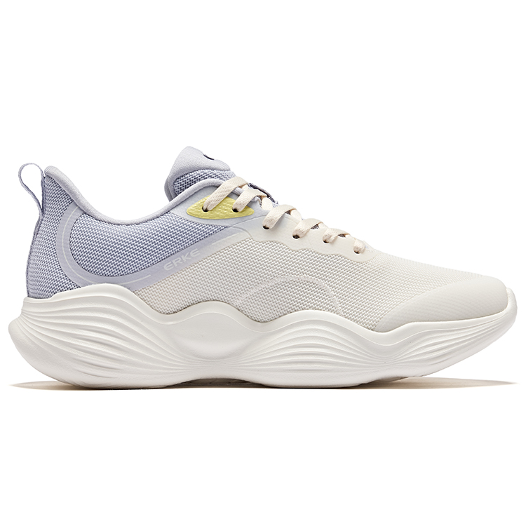Erke Cushioning Abrasion Resistant Low top Running Shoes Women’s White Purple