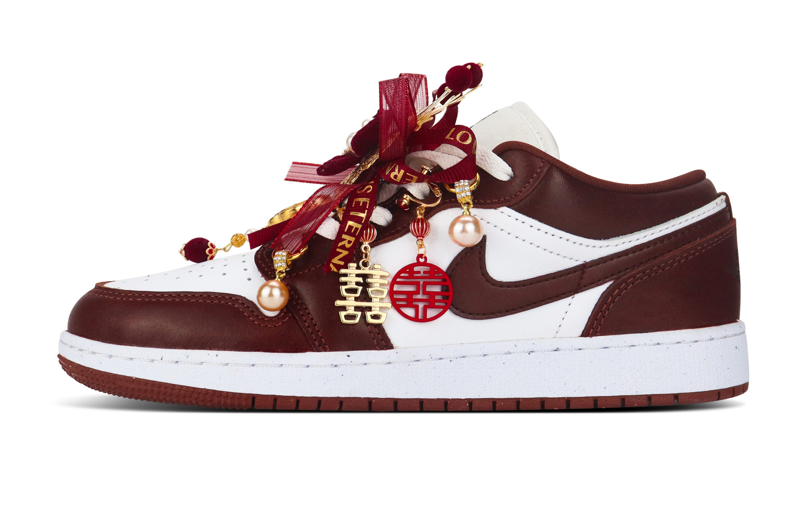 Jordan Air Jordan 1 Abrasion Resistant Abrasion Resistant Low top Vintage Basketball Shoes Unisex Burgundy