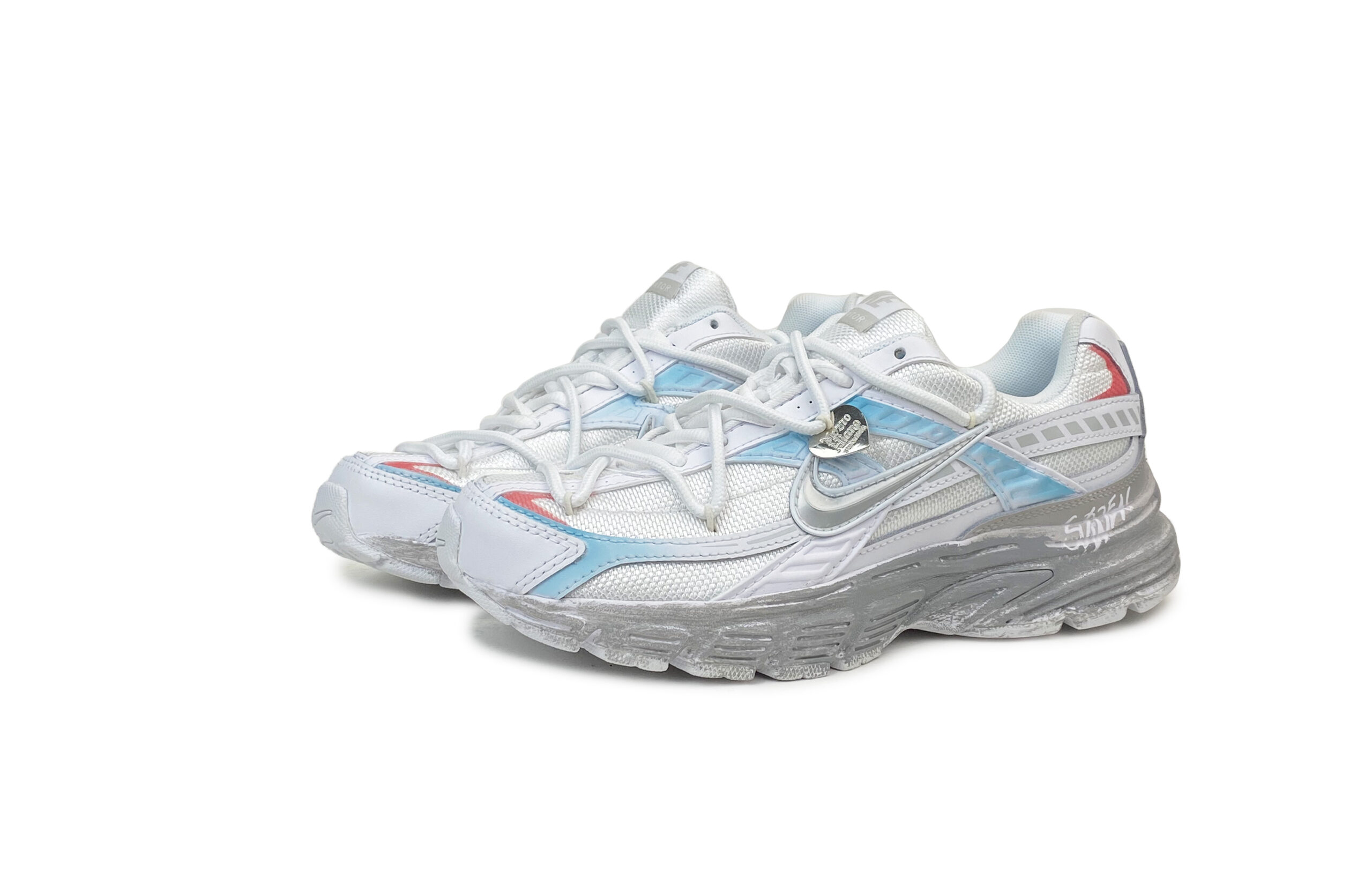 Nike Initiator Slip Resistant Abrasion Resistant Low top Casual City Commuting Running Shoes Unisex White Blue