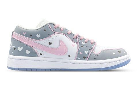 Jordan Air Jordan 1 Low top Vintage Basketball Shoes Women’s Gray Pink White