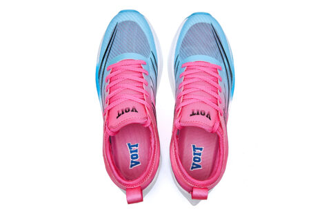 VOIT Cushioning Slip Resistant Low top Carbon Plate Marathon Running Shoes Unisex Blue Rose Red