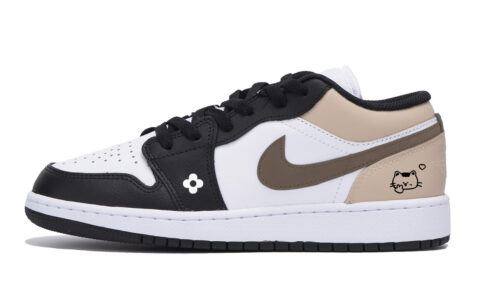 Jordan Air Jordan 1 Low top Vintage Basketball Shoes Men’s White Brown