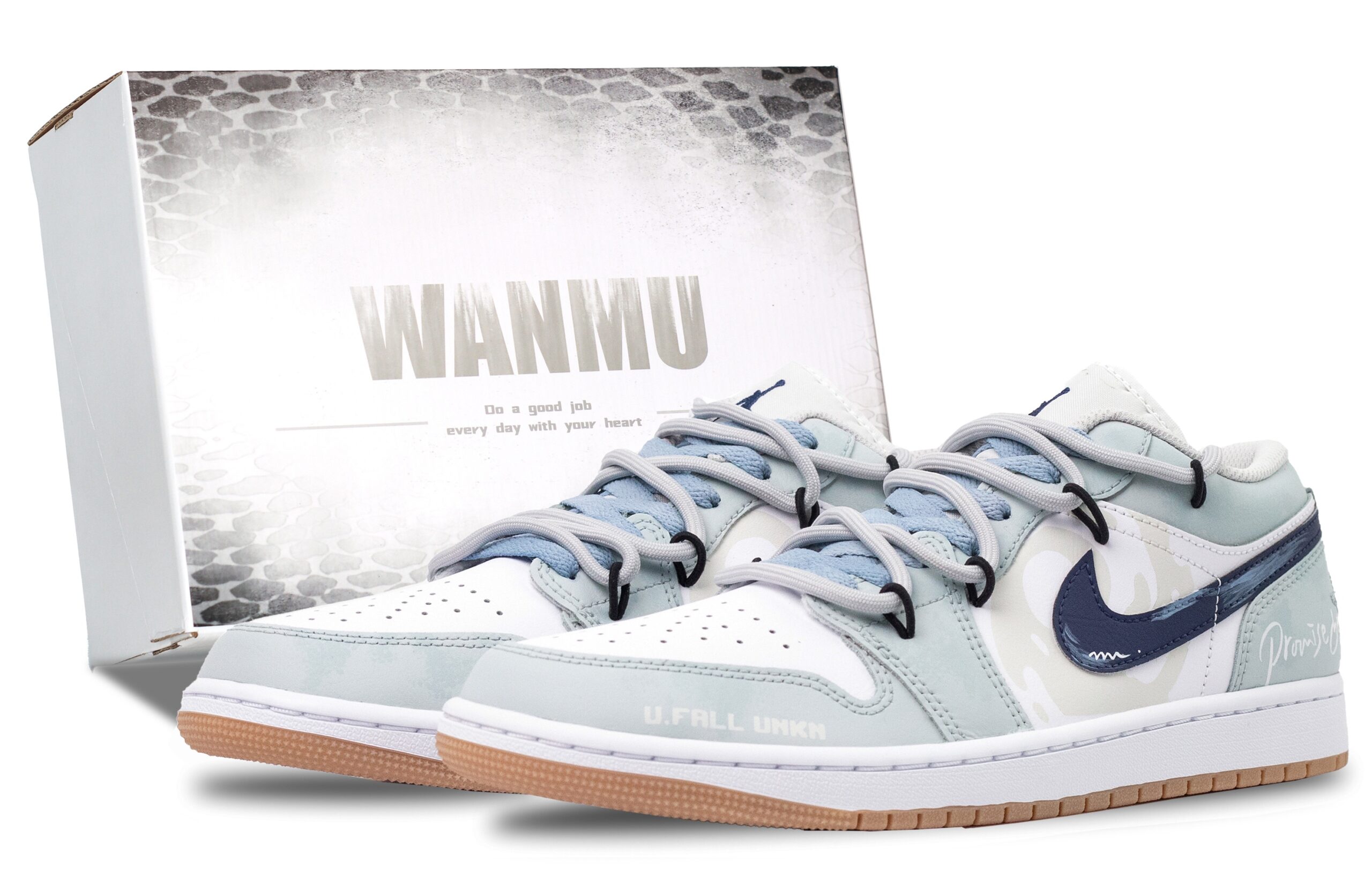 Jordan Air Jordan 1 Maris Sal Track Abrasion Resistant Balance Low top Vintage Basketball Shoes Men's White Blue