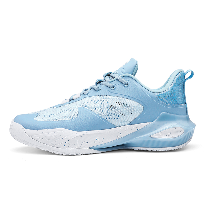 IVERSON Slip Resistant, Abrasion Resistant, Breathable Low top Basketball Shoes Unisex Glacier Blue White