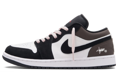 Jordan Air Jordan 1 Mocha Bubble Low top Vintage Basketball Shoes Unisex Black Brown White