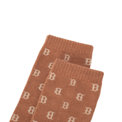 MLB Monogram Collection, Boston Red Sox Crew Socks Unisex 1 Pack Brown