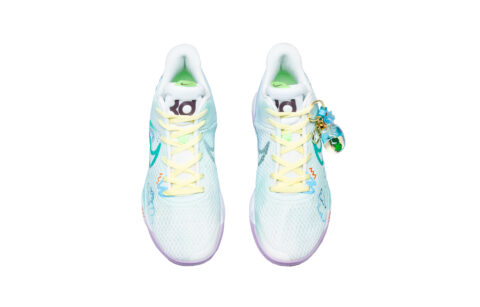 Nike KD Trey 5 X Slip Resistant Abrasion Resistant Mid top Vintage Basketball Shoes Unisex Blue Green