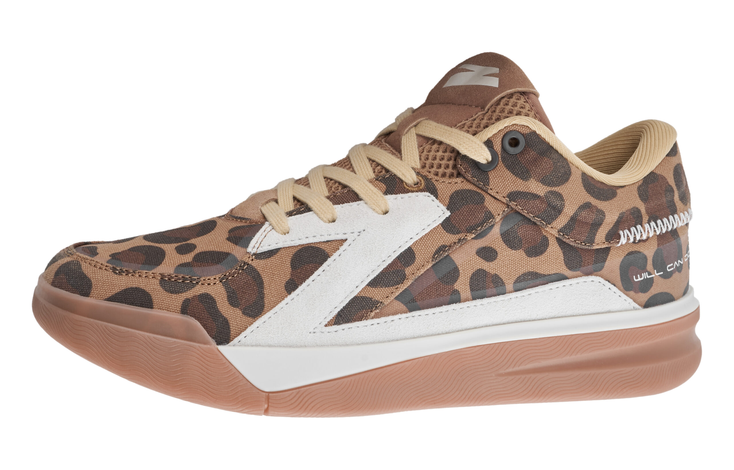 UZIS Cushioning Abrasion Resistant Breathable Anti Rollover Low top Basketball Shoes Men’s Brown Leopard Print